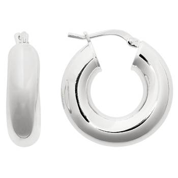 Tube Hoop Earrings In 950 Platinum Over Bronze