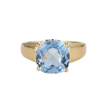 Lab Blue Spinel And White Cubic Zirconia 18k Yellow Gold Over Silver
March Birthstone Ring 3.79ctw