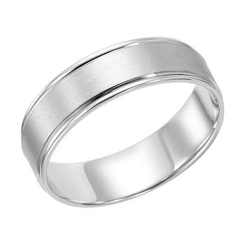 6mm Flat Comfort Fit Band with Round Edges & Brushed Finish in 10k
White Gold