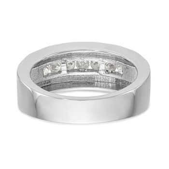 Rhodium Over 14K White Gold Lab Grown Diamond SI1/SI2, G H I, Men's Band