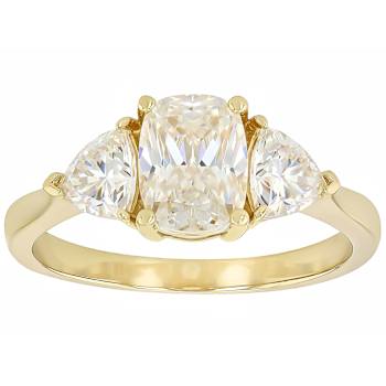 Diamond Simulant Elongated Band Ring In 18K Gold Over Sterling Silver 3.26ctw