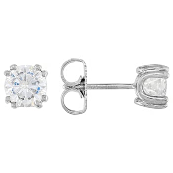 Moissanite Platineve Stud Earrings 1.00ctw DEW