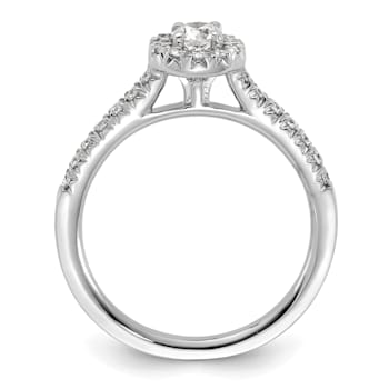 Rhodium Over 14K White Gold Eternal Promise Lab Grown Diamond Halo
Complete Ring 0.508ctw