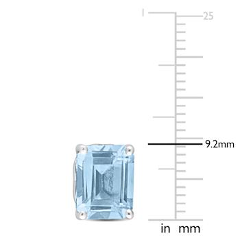 5.88ctw Octagon Sky Blue Topaz Stud Earrings in Sterling Silver