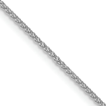 14k White Gold 1mm Solid Polished Wheat Chain 22 Inches