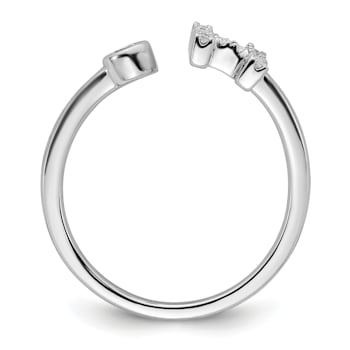 Rhodium Over 14K White Gold Lab Grown Diamond VS/SI GH, Initial H
Adjustable Ring