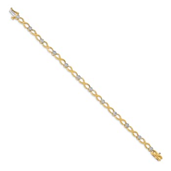 14k Yellow Gold and 14k White Gold with Rhodium over 14k Yellow Gold
Diamond Infinity Bracelet