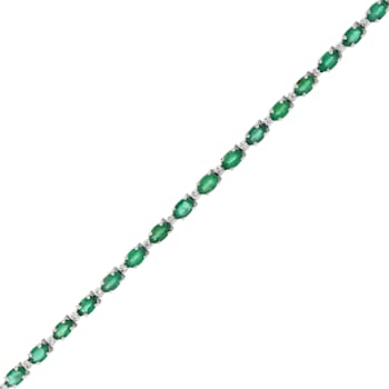 9.40ctw Emerald and Diamond Bracelet set in 14k White Gold