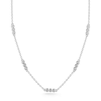 Rachel Zoe CZ Trio Station Necklace in Rhodium Over Sterling Silver