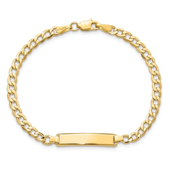 14k Yellow Gold Cuban Link ID Bracelet