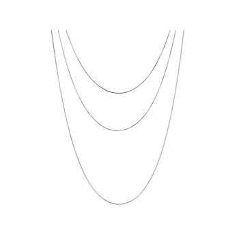 Snake Chain Necklace Set Of 3 In Sterling Silver