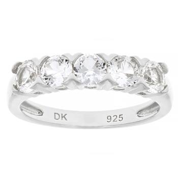 Lab-Created White Sapphire Band Ring In Sterling Silver 1.40ctw