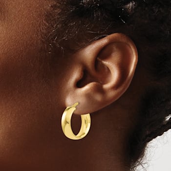10k Yellow Gold 20mm x 2mm Polished Hoop Earrings