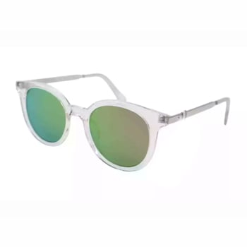 OSCAR by Oscar de la Renta Clear Translucent Round Frame  / Green
Mirrored Lenses Sunglasses