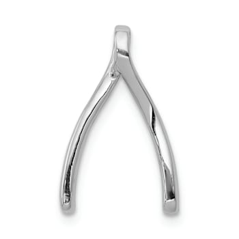 Rhodium Over 14k White Gold Diamond Wishbone chain slide