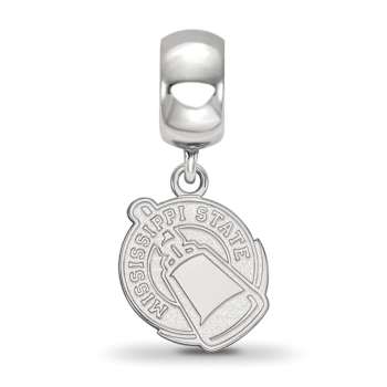Sterling Silver Rhodium-plated LogoArt Mississippi State University
Small Dangle Bead