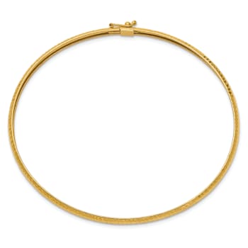 10k Yellow Gold 4mm Textured Flexible Bangle