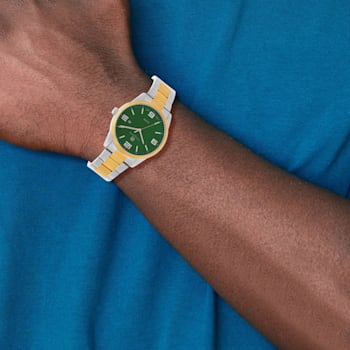 Charles Hubert Two-Tone Stainless Steel Green Dial Watch