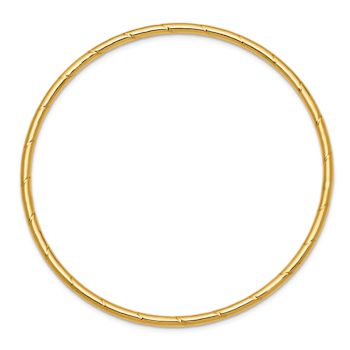 10k Yellow Gold 2.5mm Grooved Slip-on Bangle
