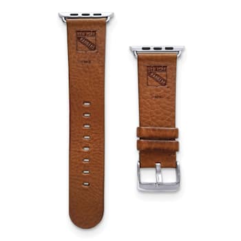 Gametime NHL New York Rangers Tan Leather Apple Watch Band (42/44mm
S/M). Watch not included.