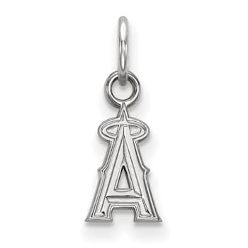 Rhodium Over Sterling Silver MLB Los Angeles Angels LogoArt Pendant