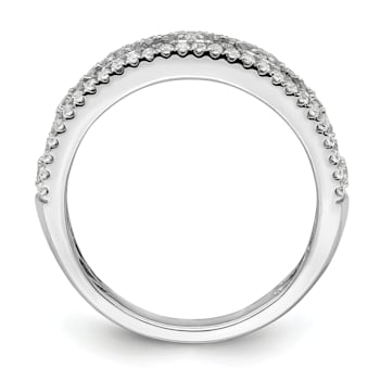 Rhodium Over 14K White Gold Diamond Band 0.86ctw