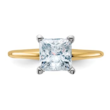 14K Yellow Gold With White Gold Accents 1 3/4ctw D E F Pure Light
Princess Moissanite Solitaire Ring