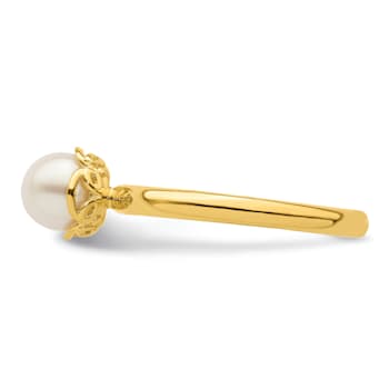 14K Yellow Gold Over Sterling Silver Stackable Expressions White
Freshwater Cultured Pearl Ring