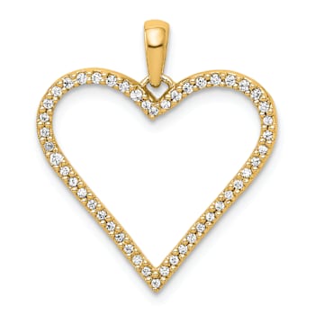 14k Yellow Gold Diamond Heart Pendant