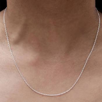 .925 Sterling Silver 1mm Cable Chain Necklace -22"