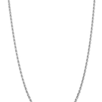 Rhodium Over 14k White Gold 3.35mm Solid Diamond-Cut Quadruple Rope 18
Inch Chain