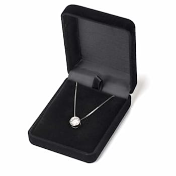 White Cubic Zirconia 14k White Gold Pendant With Chain 1.50ctw