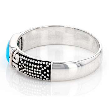 Sleeping Beauty Turquoise Band Ring In Sterling Silver