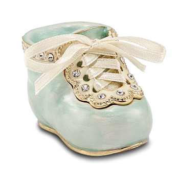 IT'S A BOY Blue Baby Bootie Trinket Box