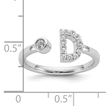 Rhodium Over 14K White Gold Lab Grown Diamond VS/SI GH, Initial D
Adjustable Ring
