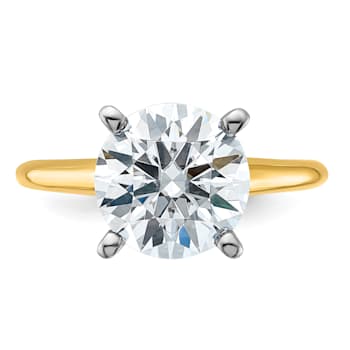14K Yellow Gold With White Gold Accents 3 5/8 ct. G H I True Light Round
Moissanite Solitaire Ring