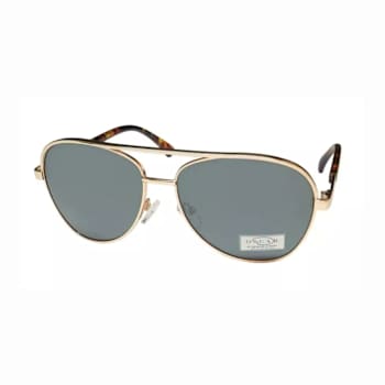 OSCAR by Oscar de la Renta Gold Tone Aviator Frame / Green Lenses Sunglasses