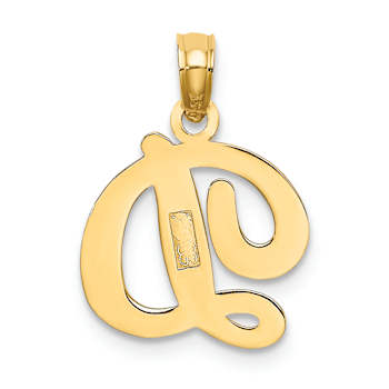 14k Yellow Gold Script Letter D Initial Pendant