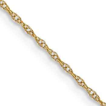 14k Yellow Gold 0.6mm Solid Cable 18 Inch Chain