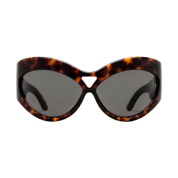 Saint Laurent Brown Havana Wrap Around Frame / Gray Lenses Sunglasses