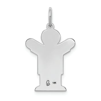 Rhodium Over 14K White Gold Satin Boy Love Charm