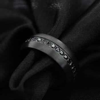 TALON Black Titanium Ring with Black Sapphires 8mm