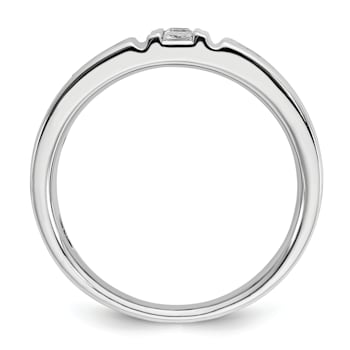 Rhodium Over 10K White Gold Men's Black and White Diamond Ring 1.10ctw