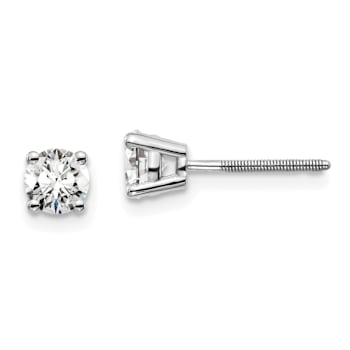 14K White Gold Lab Grown Diamond 2/3ctw Certified VS/SI GH Screw Back 4
Prong Earrings