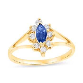 0.40ctw Sapphire and Diamond Ring in 14k Yellow Gold