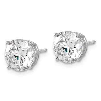 Rhodium Over 14K White Gold 4ct. 8.0mm Round G H I True Light Moissanite
Screwback Earrings