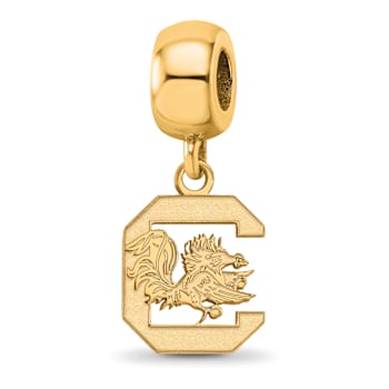 14K Yellow Gold Over Sterling Silver LogoArt University of South
Carolina Small Dangle Bead