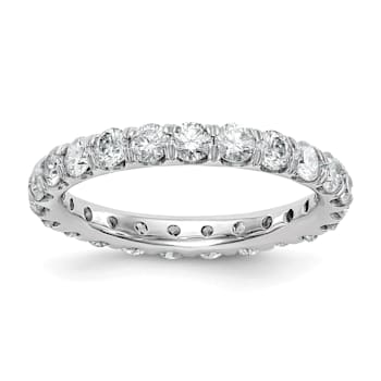 Rhodium Over 14K White Gold Lab Grown Diamond SI+, H+, Eternity Band