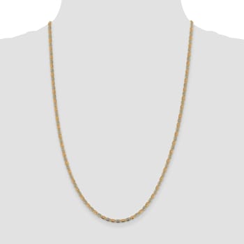 14k 2.75mm Tri-color Gold Pavé Valentino Chain
