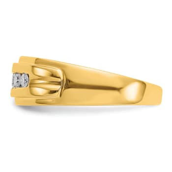 14K Yellow Gold Lab Grown Diamond SI1/SI2, G H I, Men's Ring